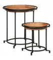 vidaXL 2 Piece Side Table Set Solid Wood Acacia — Colour: Black, Size: 55 x 54 cm, 42 x 40 cm
