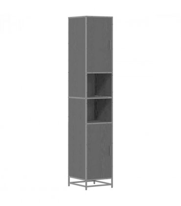 vidaXL Bathroom Furniture Set with Door Black Oak 35 x 37.5 x 188.5 cm