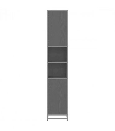 vidaXL Bathroom Furniture Set with Door Black Oak 35 x 37.5 x 188.5 cm