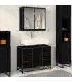 vidaXL Bathroom Furniture Set 2 pcs Black Oak Engineered Wood — V0671985406