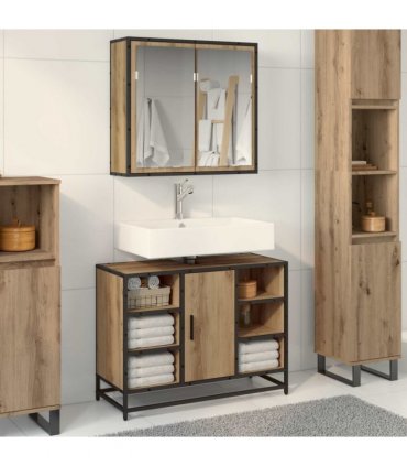 vidaXL Bathroom Furniture Set 2 pcs Artisan Oak Engineered Wood