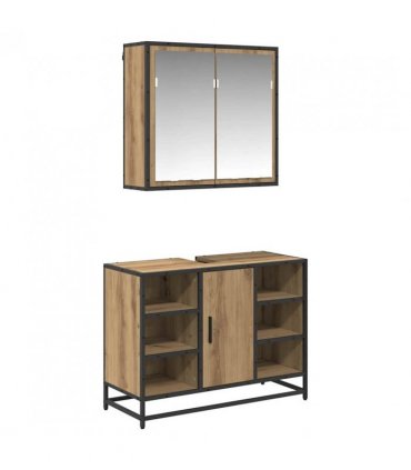 vidaXL Bathroom Furniture Set 2 pcs Artisan Oak Engineered Wood