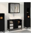 vidaXL Bathroom Furniture Set 2 pcs Black Oak Engineered Wood — V0671985411