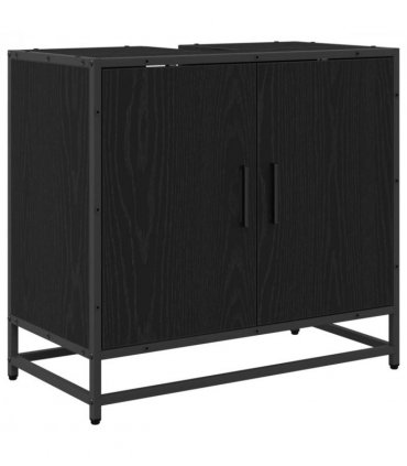vidaXL Bathroom Furniture Set 2 pcs Black Oak Engineered Wood — V0671985415