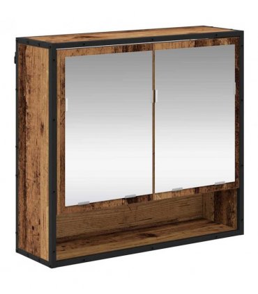 vidaXL Bathroom Furniture Set with Door 2 pcs Old Wood Engineered Wood — V0671985419