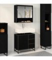 vidaXL Bathroom Furniture Set 2 pcs Black Oak Engineered Wood — V0671985420