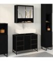 vidaXL Bathroom Furniture Set 2 pcs Black Oak Engineered Wood — V0671985421