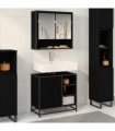 vidaXL Bathroom Furniture Set 2 pcs Black Oak Engineered Wood — V0671985422
