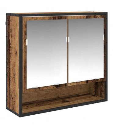 vidaXL Bathroom Furniture Set with Door 2 pcs Old Wood Engineered Wood — V0671985423