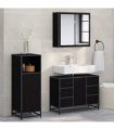 vidaXL Bathroom Furniture Set 3 pcs Black Oak Engineered Wood — V0671985436
