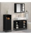 vidaXL Bathroom Furniture Set 3 pcs Black Oak Engineered Wood — V0671985442