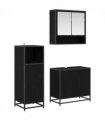 vidaXL Bathroom Furniture Set 3 pcs Black Oak Engineered Wood — V0671985443