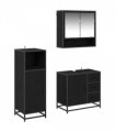 vidaXL Bathroom Furniture Set 3 pcs Black Oak Engineered Wood — V0671985450