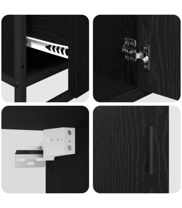 vidaXL Bathroom Furniture Set 3 pcs Black Oak Engineered Wood — V0671985450