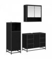vidaXL Bathroom Furniture Set 3 pcs Black Oak Engineered Wood — V0671985451