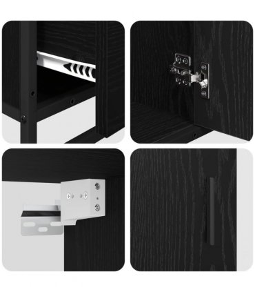 vidaXL Bathroom Furniture Set 3 pcs Black Oak Engineered Wood — V0671985451