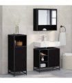 vidaXL Bathroom Furniture Set 3 pcs Black Oak Engineered Wood — V0671985452
