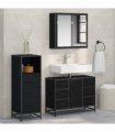 vidaXL Bathroom Furniture Set 3 pcs Black Oak Engineered Wood — V0671985466