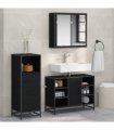 vidaXL Bathroom Furniture Set 3 pcs Black Oak Engineered Wood — V0671985472