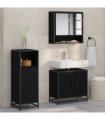 vidaXL Bathroom Furniture Set 3 pcs Black Oak Engineered Wood — V0671985474