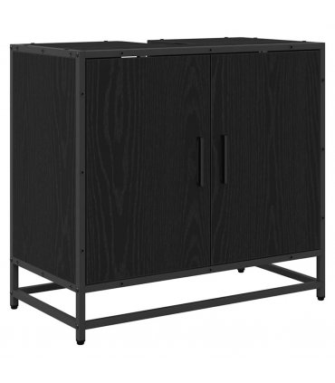 vidaXL Bathroom Furniture Set 3 pcs Black Oak Engineered Wood — V0671985490