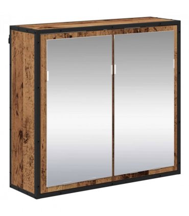 vidaXL Bathroom Furniture Set with Door 3 pcs Old Wood Engineered Wood — V0671985494