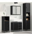 vidaXL Bathroom Furniture Set 3 pcs Black Oak Engineered Wood — V0671985495