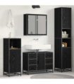 vidaXL Bathroom Furniture Set 3 pcs Black Oak Engineered Wood — V0671985496