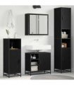 vidaXL Bathroom Furniture Set 3 pcs Black Oak Engineered Wood — V0671985499