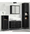 vidaXL Bathroom Furniture Set 4 pcs Black Oak Engineered Wood — V0671985556