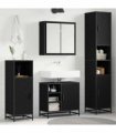 vidaXL Bathroom Furniture Set 4 pcs Black Oak Engineered Wood — V0671985558
