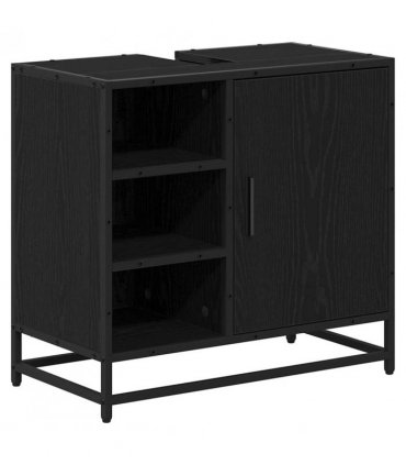 vidaXL Bathroom Furniture Set 4 pcs Black Oak Engineered Wood — V0671985558