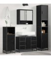 vidaXL Bathroom Furniture Set 4 pcs Black Oak Engineered Wood — V0671985571