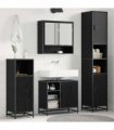 vidaXL Bathroom Furniture Set 4 pcs Black Oak Engineered Wood — V0671985573