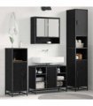 vidaXL Bathroom Furniture Set 4 pcs Black Oak Engineered Wood — V0671985576