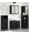 vidaXL Bathroom Furniture Set 4 pcs Black Oak Engineered Wood — V0671985580