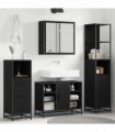 vidaXL Bathroom Furniture Set 4 pcs Black Oak Engineered Wood — V0671985591