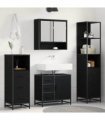 vidaXL Bathroom Furniture Set 4 pcs Black Oak Engineered Wood — V0671985599