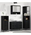 vidaXL Bathroom Furniture Set 4 pcs Black Oak Engineered Wood — V0671985601