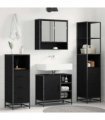vidaXL Bathroom Furniture Set 4 pcs Black Oak Engineered Wood — V0671985602