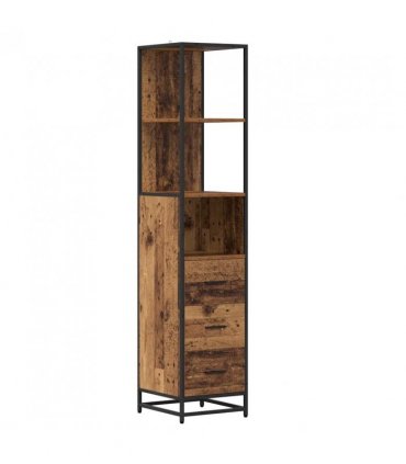 vidaXL Bathroom Furniture Set with Door 4 pcs Old Wood Engineered Wood — V0671985604
