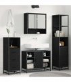 vidaXL Bathroom Furniture Set 4 pcs Black Oak Engineered Wood — V0671985605