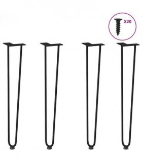 vidaXL hairpin legs for console tables for Console Table 4 pcs Black 72 cm Solid Steel — Model: 2 rods