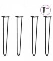 vidaXL hairpin legs for console tables for Console Table 4 pcs Black 72 cm Solid Steel — Model: 2 rods