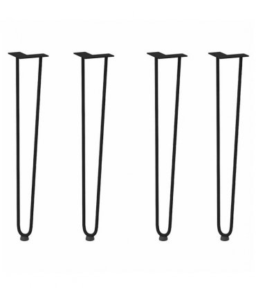 vidaXL hairpin legs for console tables for Console Table 4 pcs Black 72 cm Solid Steel — Model: 2 rods