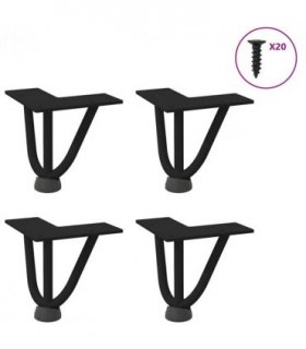 vidaXL Hairpin Legs for Coffee Table 4 pcs Black 10 cm Solid Steel — Model: 3 rods