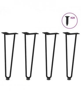 vidaXL Hairpin Legs for Coffee Table 4 pcs Black 42 cm Solid Steel — Model: 2 rods