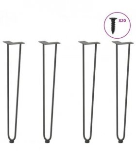vidaXL hairpin legs for console tables for Console Table 4 pcs Anthracite 72 cm Solid Steel — Model: 2 rods