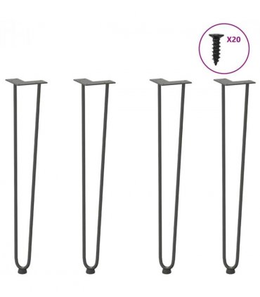 vidaXL hairpin legs for console tables for Console Table 4 pcs Anthracite 72 cm Solid Steel — Model: 2 rods