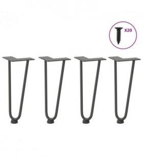 vidaXL Hairpin Legs for Coffee Table 4 pcs Anthracite 30 cm Solid Steel — Model: 2 rods